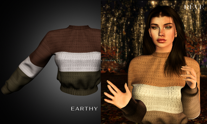 REVE- Autumn Knit Stripes - Earthy