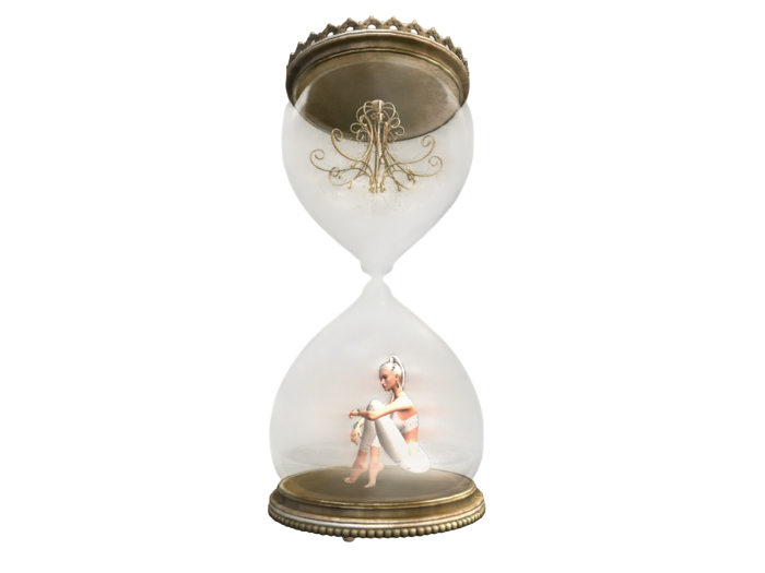 1) {anc} fish / hourglass (gold) 15Li RARE