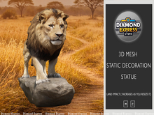 {DE} Lion On Stone - 3D Mesh