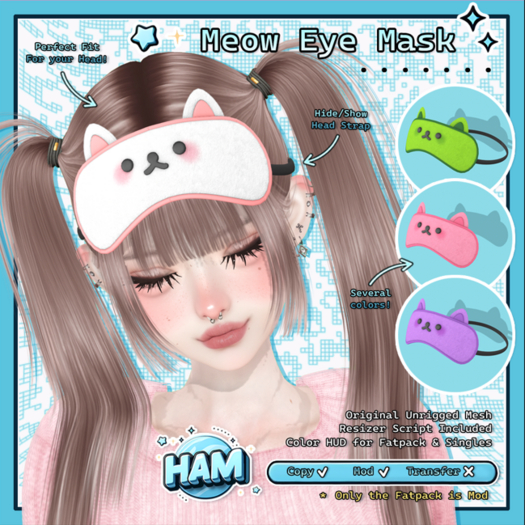 HAM. Meow Eye Mask / Fatpack