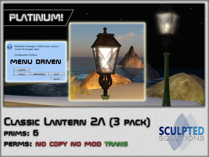Classic Lantern / Streetlight model 2A (3 pack) PLATINUM!