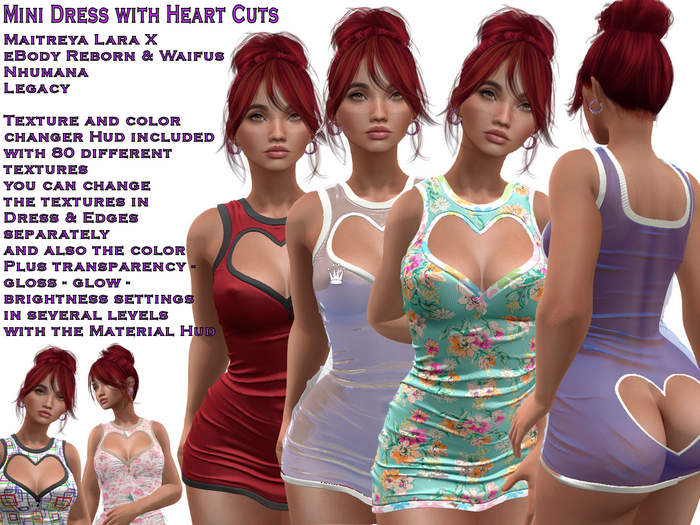 Mini Dress with Heart Cuts   (ADD)