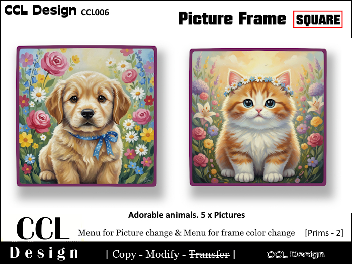 CCL Design - 5 x Pictures - Picture Frame CCL006