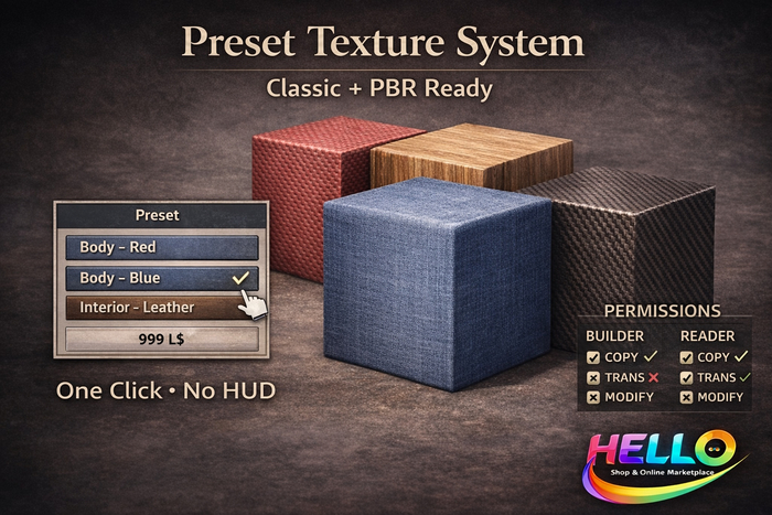 Preset Texture & Material System (Classic + PBR)