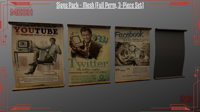 Mesh Signs 3 set Full Perm isabelleize
