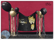 Balloons Backdrop Valentine's Black  & Gold   By Snuggles 