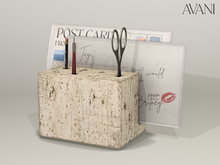 Avani Bureau Collection Paper and Pen Holder, Travertine