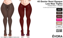 EVORA - 40 Denier Semi Opaque Low Rise Tights