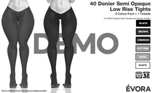 EVORA - 40 Denier Semi Opaque Low Rise Tights - Demo