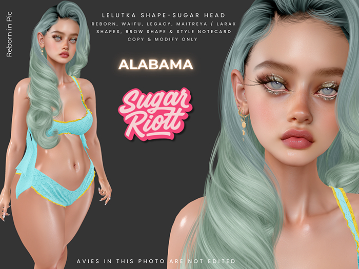 *Sugar Riott* Alabama Shape -- Lelutka Sugar Head