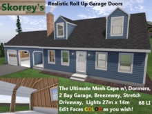 Ultimate Mesh Cape w/ Dormers, Realistic Animated Garage doors, Breezeway, Lights, Stretch Driveway, REALISTIC Home