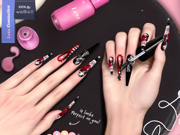 Lexa - Rouge Coffin Nails 
