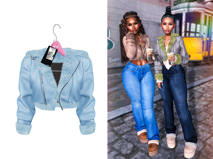 [Brior] Abby Leather Jacket - (Blue)