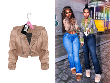 [Brior] Abby Leather Jacket - (Nude)