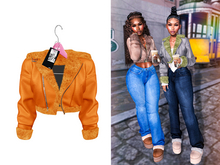 [Brior] Abby Leather Jacket - (Orange)
