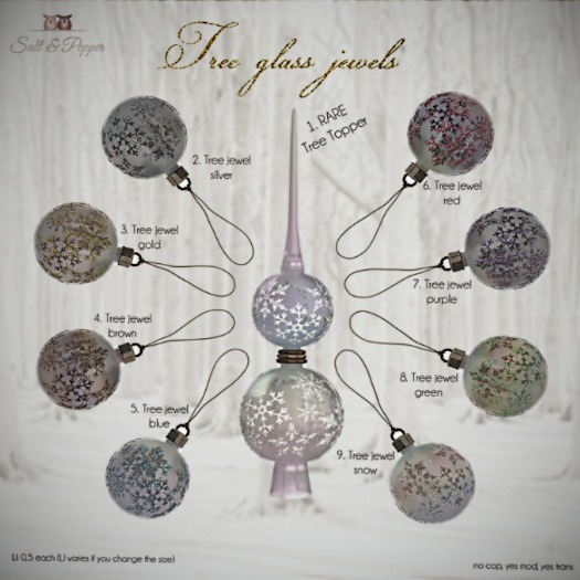 S&P Tree glas jewels - tree topper RARE