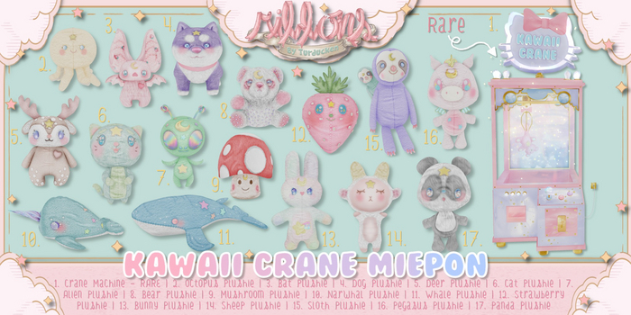 {Ribbons} Kawaii Crane - Crane Machine - RARE