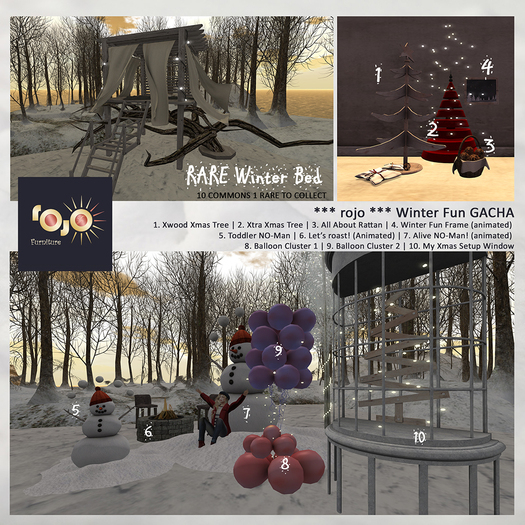 11. *** rojo *** Winter Fun -  Warm Winter Bed RARE