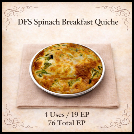 DFS Spinach Breakfast Quiche - ACTUAL ITEM
