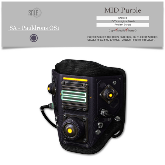 :::SOLE::: SA - Pauldrons OS1 (MID Purple)