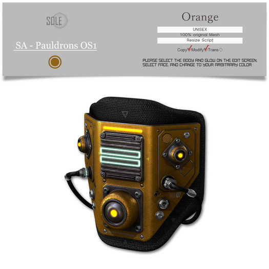 :::SOLE::: SA - Pauldrons OS1 (Orange)