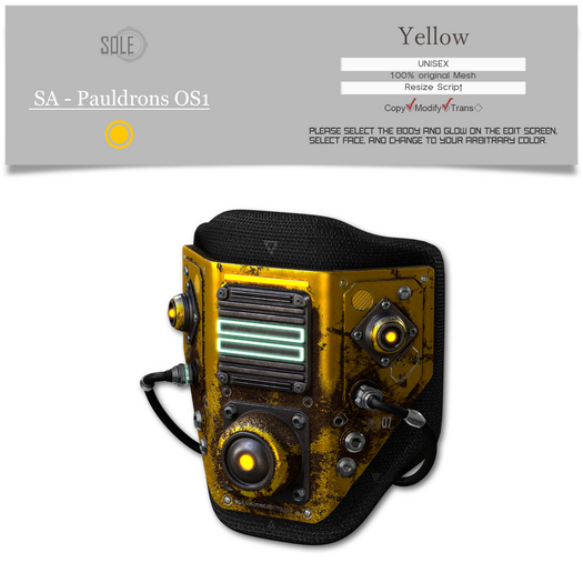 :::SOLE::: SA - Pauldrons OS1 (Yellow)