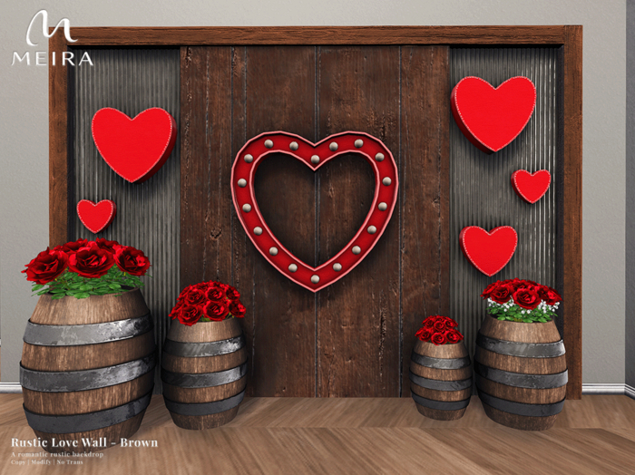Meira Rustic Love Wall - Brown