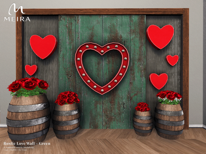 Meira Rustic Love Wall - Green