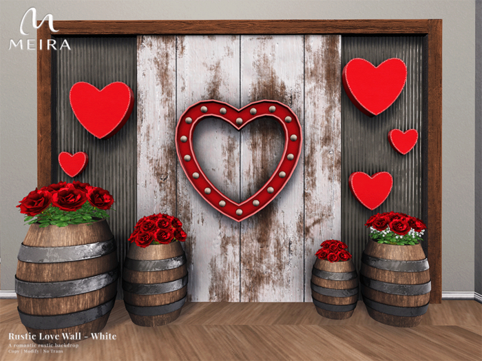 Meira Rustic Love Wall - White