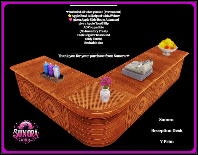 Sunora Reception Desk
