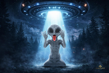 The Silent Visitor – Minimalist Grey Alien