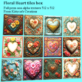 Floral Hearts tiles 1 box