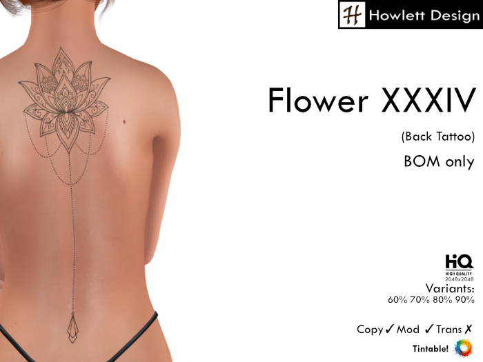 [HDesign] Flower XXXIV (Back Tattoo)