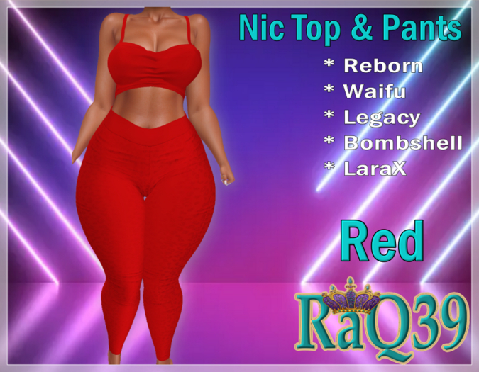 [R39] Nic Top & Pants-Red