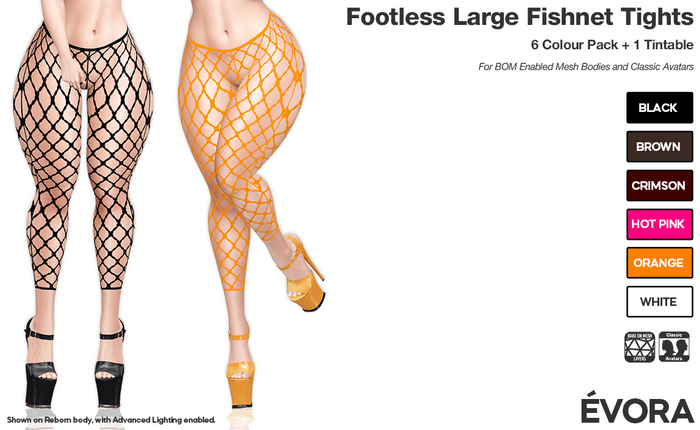 EVORA - Footless Large Fishnet Tights