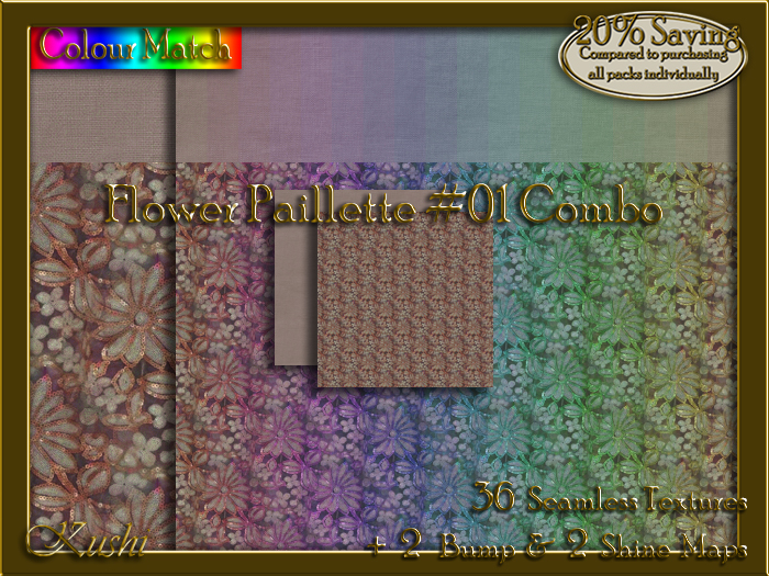 Flower Paillette #01 COMBO Texture Bundle