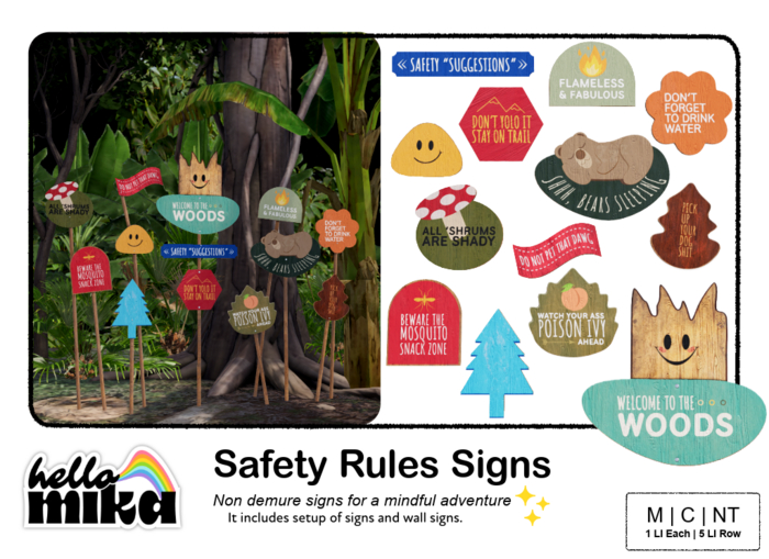 [HELLO MIKA] Safety Rules Signs