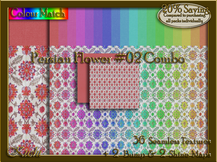 Persian Flower #02 COMBO Texture Bundle