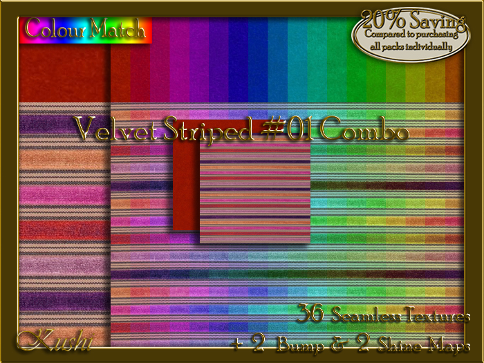 Velvet Striped #01 COMBO Texture Bundle