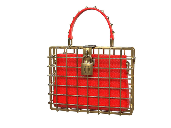 Dollhowse Red Caged Handbag