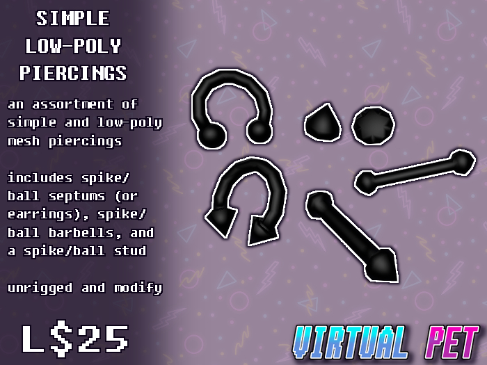 [VP] Simple Low-poly Piercings