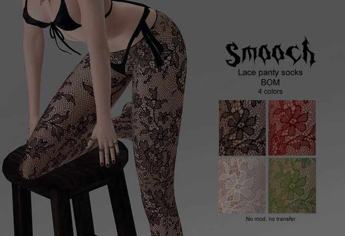 Smooch - lace panty socks bom