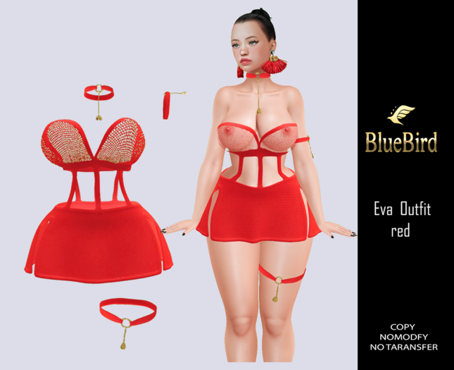Blue Bird // Eva  Outfit RED