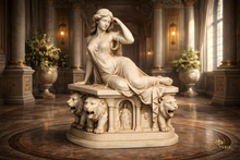 Statue by the Waterfall – Serene Gothic Decor Sculpture