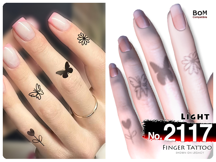 (Finger Tattoo) No.2117 Light