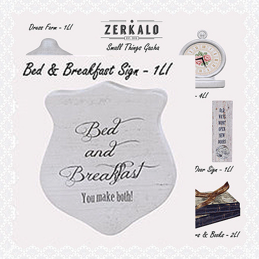 [ zerkalo ] Small Things - Bed & Breakfast Sign