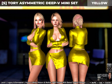 [S] Tory Asymmetric Deep-V Mini Set Yellow