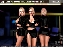 [S] Tory Asymmetric Deep-V Mini Set Black