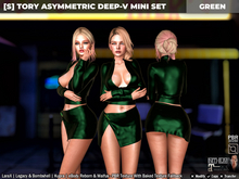 [S] Tory Asymmetric Deep-V Mini Set Green