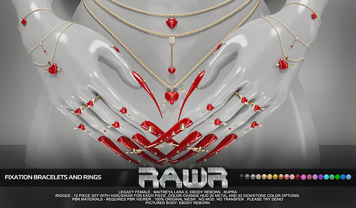 RAWR! Fixation Bracelets and Rings (add me)